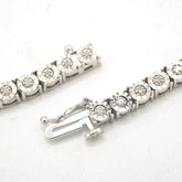 3MM 925 Sterling Silver 2.25CT Natural Diamond Tennis Chain 22In 25gms Necklace