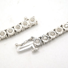 3MM 925 Sterling Silver 2.25CT Natural Diamond Tennis Chain 22In 25gms Necklace