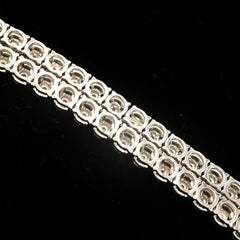 3MM 925 Sterling Silver 2.25CT Natural Diamond Tennis Chain 22In 25gms Necklace