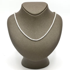 3MM 925 Sterling Silver 2.25CT Natural Diamond Tennis Chain 22In 25gms Necklace