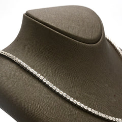 3MM 925 Sterling Silver 2.25CT Natural Diamond Tennis Chain 22In 25gms Necklace