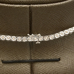 3MM 925 Sterling Silver 2.25CT Natural Diamond Tennis Chain 22In 25gms Necklace
