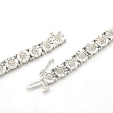 6MM 925 Silver 2.75CTW Natural Diamond 35g Illusion Setting 22 Inch Tennis Chain