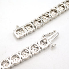 6MM 925 Silver 2.75CTW Natural Diamond 35g Illusion Setting 22 Inch Tennis Chain