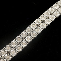 6MM 925 Silver 2.75CTW Natural Diamond 35g Illusion Setting 22 Inch Tennis Chain