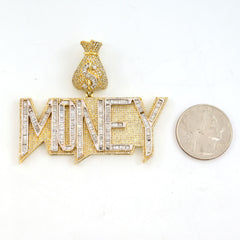 10k Yellow Gold 6.5CTW Natural Diamond 27g Money Pendant Charm