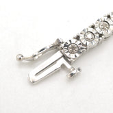 3MM 925 Sterling Silver 0.6CT Natural Diamond 8In Tennis Bracelet 9.7gms Armlet