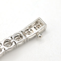 3MM 925 Sterling Silver 0.6CT Natural Diamond 8In Tennis Bracelet 9.7gms Armlet
