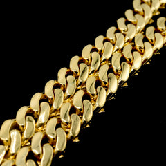 12MM 10k Yellow Gold 19CTW Natural Diamond 2 Row Cuban Chain 119g 20In Necklace