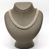 11.5MM 10k Yellow & White Gold 22CTW Natural Diamond 179.5g Cuban Necklace Chain