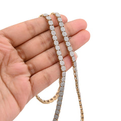 4.5MM 10k Yellow Gold 5 CTW Natural Diamond Tennis Chain 20 Inch 21.9gm Necklace