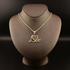 10k Yellow Gold 1.05CTW Natural Diamond Love Picture Memory Pendant 6.2g Charm