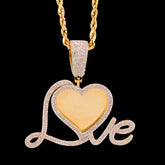 10k Yellow Gold 1.05CTW Natural Diamond Love Picture Memory Pendant 6.2g Charm