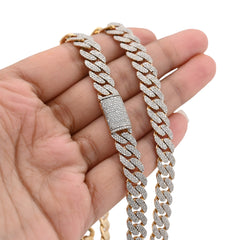 8MM 10k Yellow Gold 9.5CTW Natural Diamond 22In Cuban Link Chain 54.6gm Necklace