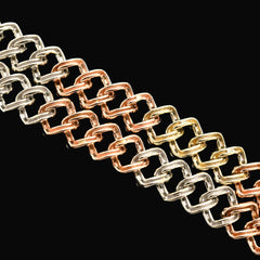 13MM 10k Yellow & Rose Gold 20 Inches 16CTW Natural Diamond Cuban Chain 83gms
