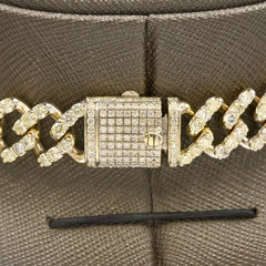 13MM 10k Yellow & Rose Gold 20 Inches 16CTW Natural Diamond Cuban Chain 83gms