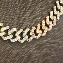 13MM 10k Yellow & Rose Gold 20 Inches 16CTW Natural Diamond Cuban Chain 83gms