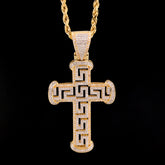 10k Yellow Gold 0.7CTW Natural Round Diamond Cross Religious Pendant 6.3g Charm