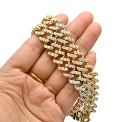 13MM 10k Yellow & Rose Gold 20 Inches 16CTW Natural Diamond Cuban Chain 83gms