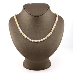6.5MM 10k Yellow Gold 6.6CTW Baguette Diamond 31.9g 22In Rectangle Tennis Chain