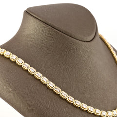 6.5MM 10k Yellow Gold 6.6CTW Baguette Diamond 31.9g 22In Rectangle Tennis Chain