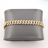 10k Yellow Gold Men 3.95CTW Natural Diamond Cuban Bracelet 18.9g 8 Inch Armlet