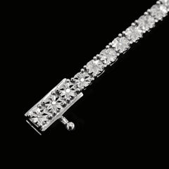 925 Sterling Silver Women 0.16 CTW Diamond Fanouk Tennis Bracelet 6g 7In Armlet