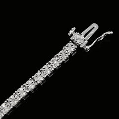 925 Sterling Silver Women 0.16 CTW Diamond Fanouk Tennis Bracelet 6g 7In Armlet