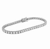 Unisex 7In 3.5MM 14k White Gold 11gm 6.85CTW Lab Diamond Pointer Tennis Bracelet