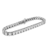 4.5MM 14k White Gold 23.8g 11.11CTW Natural Diamond Pointer Tennis Bracelet 7In