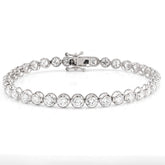 4.5MM 14k White Gold 7gms 7CTW Lab Grown Diamond Pointer Tennis Bracelet 7 Inch