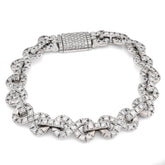 11MM 10k White Gold 51.1gms 12.5CTW Natural Diamond Infinity Link Bracelet 8Inch