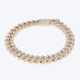10MM 10k Yellow Gold 27.8gms 3.64CTW Natural Diamond Prong Set Cuban Bracelet