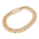 10MM 10k Yellow Gold 33.1g 6.18CTW Natural Diamond Prong Set Cuban Mens Bracelet
