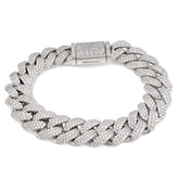 14MM 10k White Gold 100g 10.31CTW Natural Diamond Cuban Link Mens Bracelet 8Inch