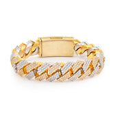 16MM 10k Yellow/White Gold 172.5g 18CTW Natural Diamond Snake Cuban Bracelet 8In