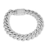 ICED 12MM 10k White Gold 65.6gms 8.4CTW Natural Diamond Cuban Link Mens Bracelet