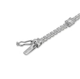 3.3MM 10k White Gold 1.10CTW Natural Diamond Round/Baguette 7" Men Women Bracelet 3gm