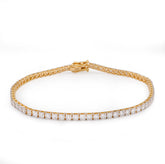 14k Yellow Gold 5.60CTW Round Lab Diamond 8 Pointer Womens 8" Tennis Bracelet 9.6g