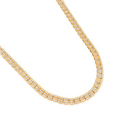 5.5MM 10k Yellow Gold 10.4CTW Natural Round/Baguette Diamond Tennis 33.5gm Chain