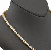 3.5MM 10k Yellow Gold 25.8CTW Lab Diamond Tennis Chain 35.1gm 22 Inches Necklace