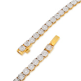 5.5MM 10k Yellow Gold 4.94CTW Natural Diamond Tennis Chain 28.6g 22Inch Necklace