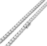 5MM 10k White Gold 55CTW Lab Grown Diamond Tennis Chain 52.5g 22 Inches Necklace