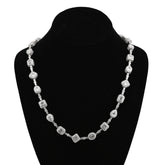 10k White Gold 58.02CTW Lab Solitaire Diamond Multi-Shaped Chain Mens 96gm