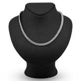 6MM 925 Snake Cuban Link Chain 7.5CTW Natural Diamond Mens Necklace - 18Inches to 24 Inches