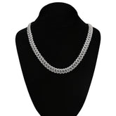 925 Silver 11MM 26.45CTW Lab Diamond Snake Cuban Link Mens Chain 21" Necklace 107gm
