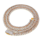 8MM 925 Yellow Silver 12.87CTW Lab Diamond Snake Cuban Link Chain 21" Necklace 54.4gm