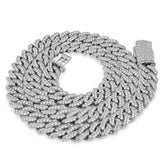 925 Silver 20.61CTW Lab Diamond 11MM Curb Cuban Link Chain 21" Mens Necklace 93.5gn