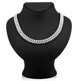 11MM 925 Sterling Silver 27.66CTW Lab Diamond Mens Snake Cuban Chain 21" Necklace 107gm
