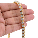 6MM 10k Yellow Gold 3.62CTW Natural Diamond Mens Tennis 20" Chain 51.2gms Necklace